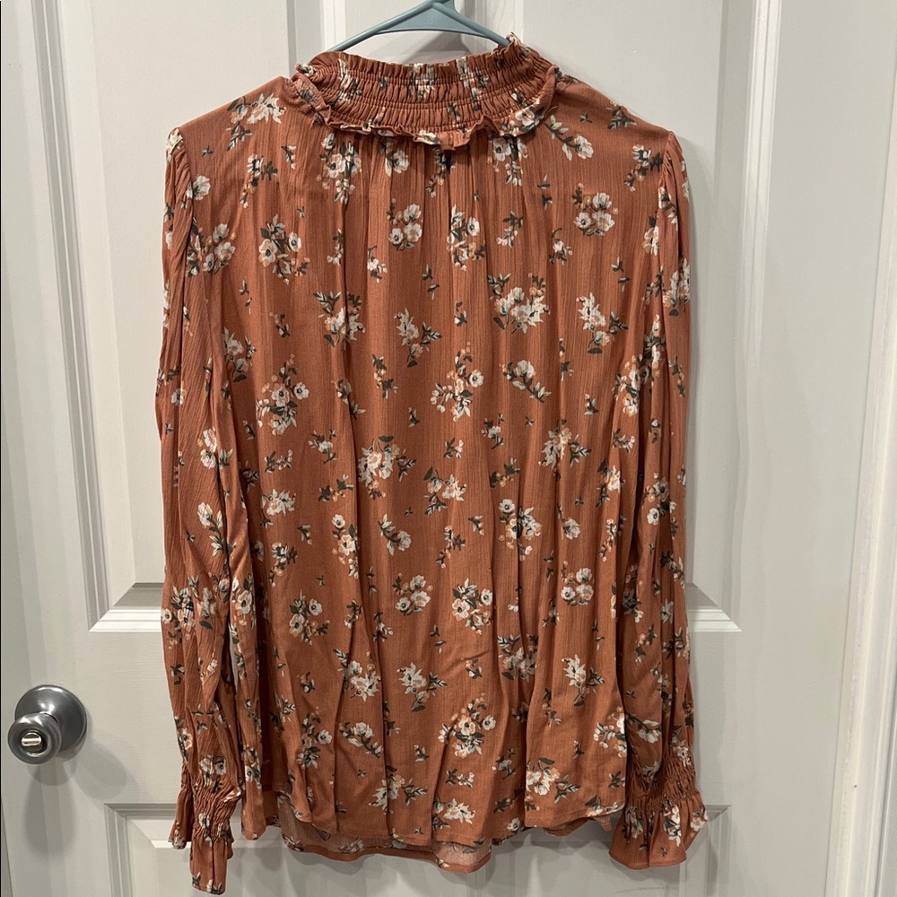 Ces Femme Floral Rust Blouse